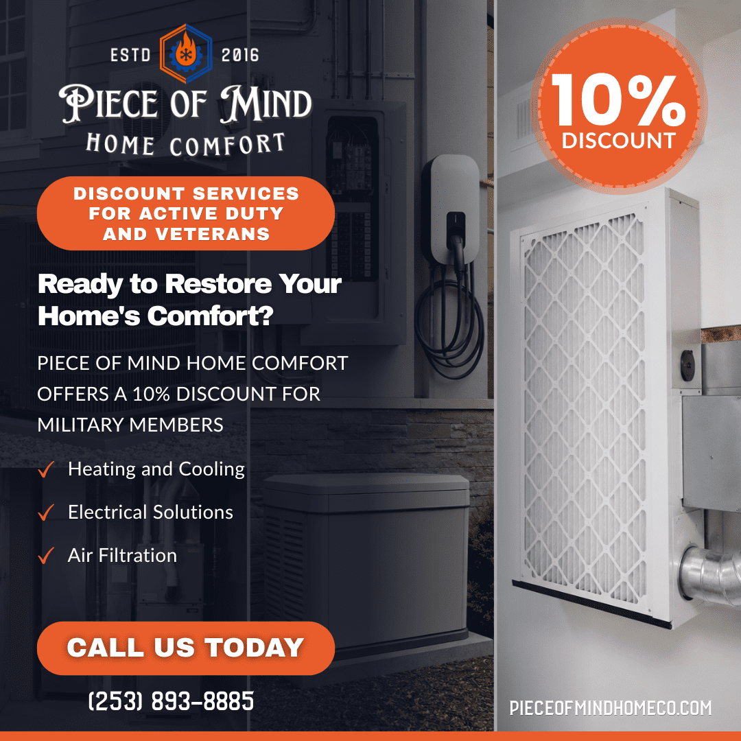 Piece of Mind Home Comfort Offers a 10% Discount for Military Members